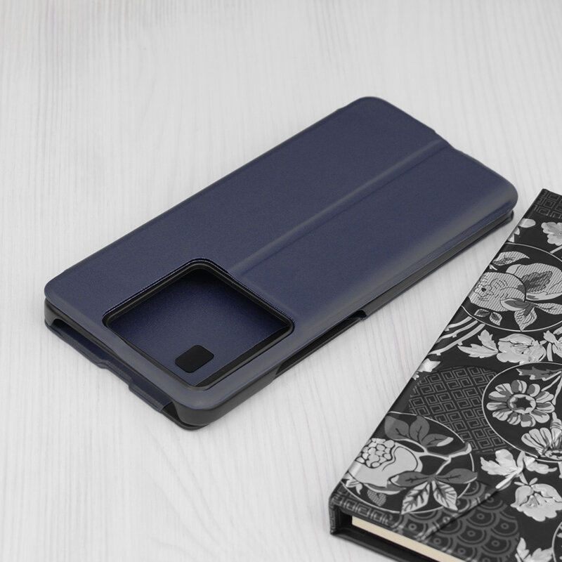 Husa Xiaomi 13T Pro Eco Leather View flip tip carte, albastru