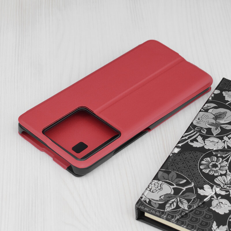 Husa Xiaomi 13T Pro Eco Leather View flip tip carte, rosu