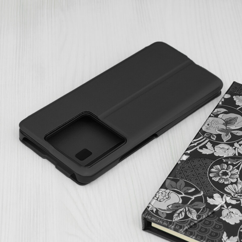 Husa Xiaomi 13T Eco Leather View flip tip carte, negru