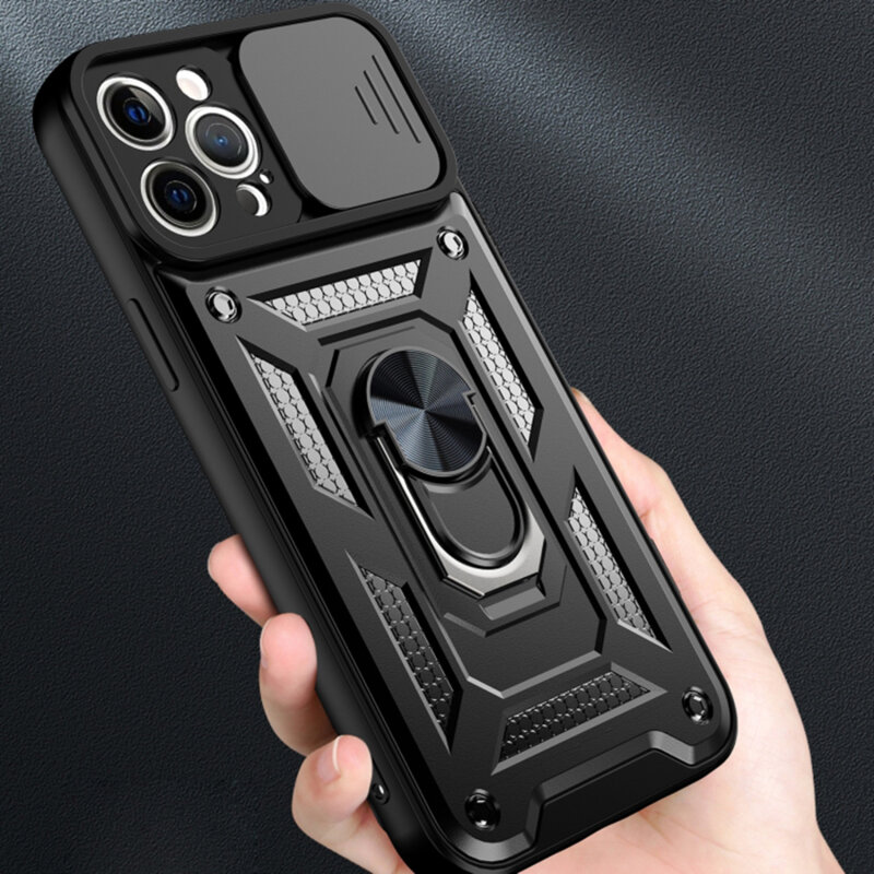 Husa iPhone 12 Pro Max protectie camera Techsuit CamShield Series, negru