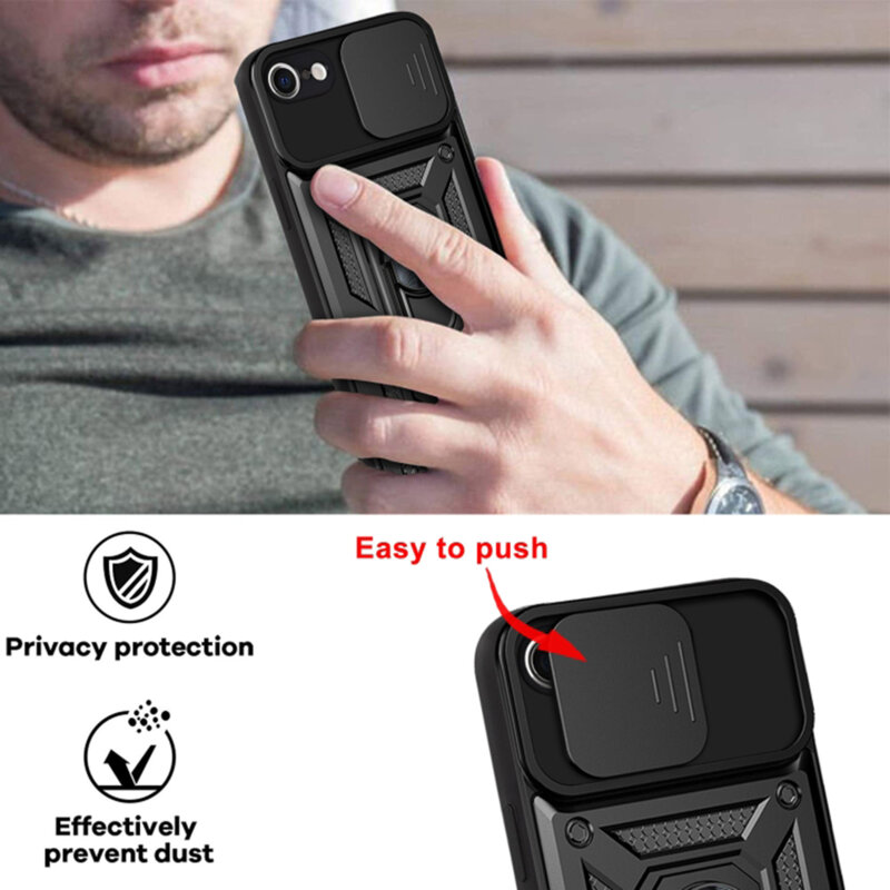 Husa iPhone 7 protectie camera Techsuit CamShield Series, negru