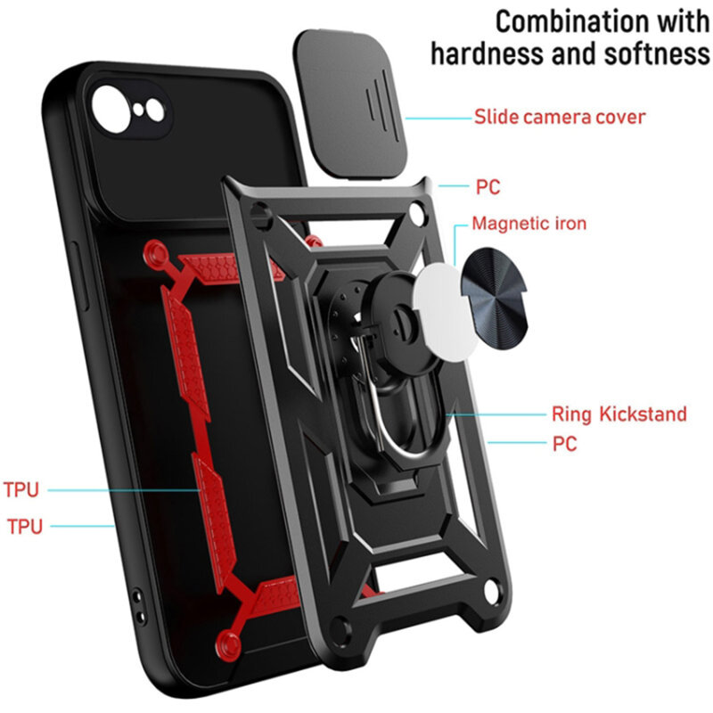 Husa iPhone 8 protectie camera Techsuit CamShield Series, negru