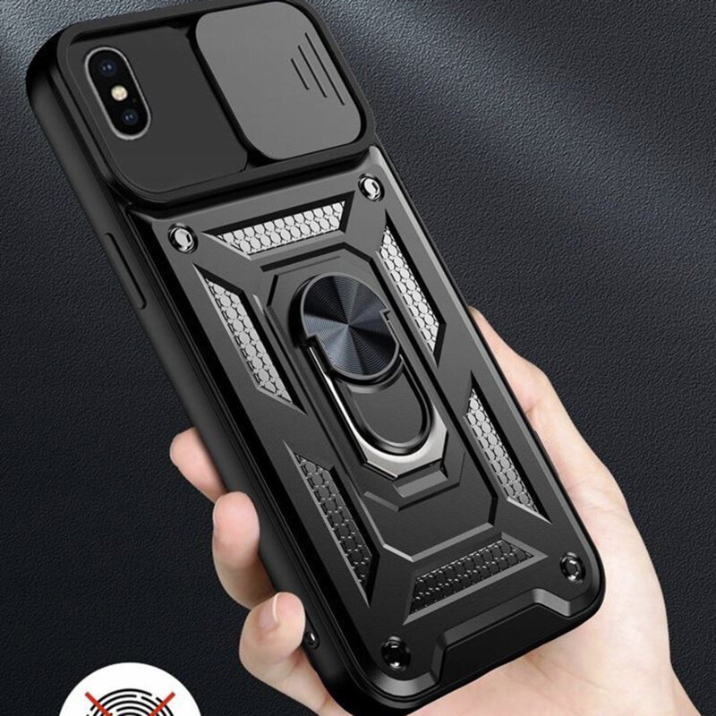 Husa iPhone X, iPhone 10 protectie camera Techsuit CamShield Series, negru