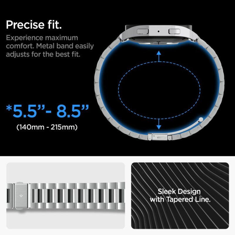 Curea Samsung Galaxy Watch6 44mm Spigen Modern Fit, argintiu