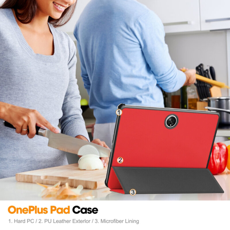 Husa OnePlus Pad Techsuit FoldPro, rosu