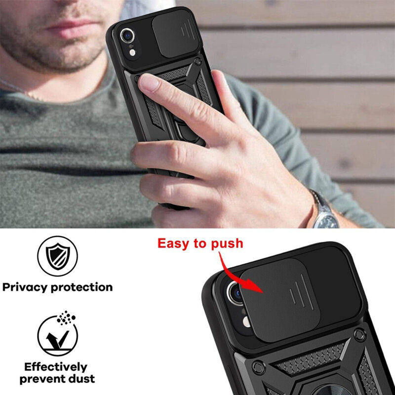 Husa iPhone XR protectie camera Techsuit CamShield Series, negru