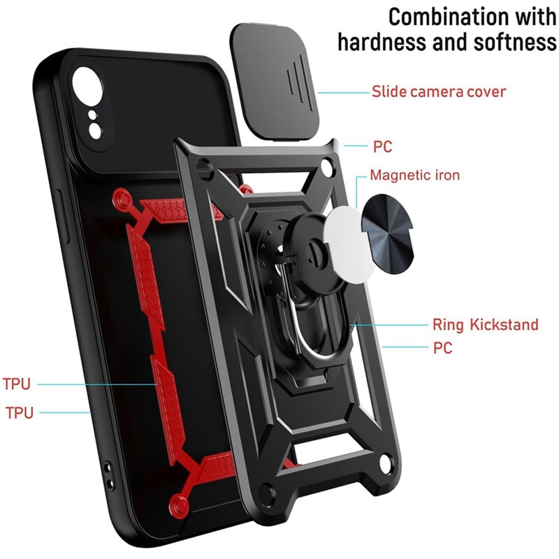 Husa iPhone XR protectie camera Techsuit CamShield Series, negru