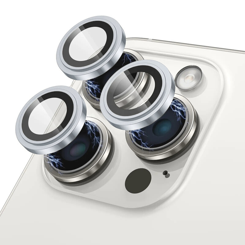 Folie sticla iPhone 15 Pro Max Lito S+ Camera Protector, albastru