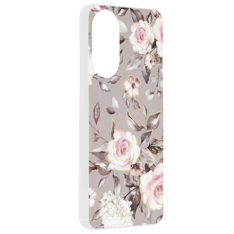 Husa Oppo A78 4G Techsuit Marble, Bloom of Ruth Gray