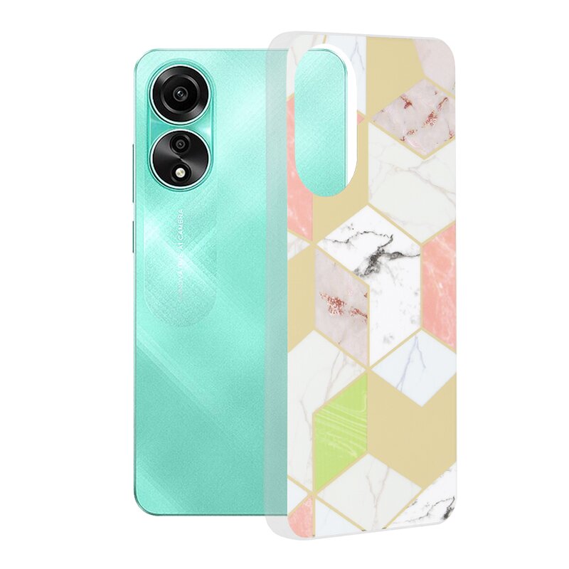 Husa Oppo A78 4G Techsuit Marble, Purple Hex
