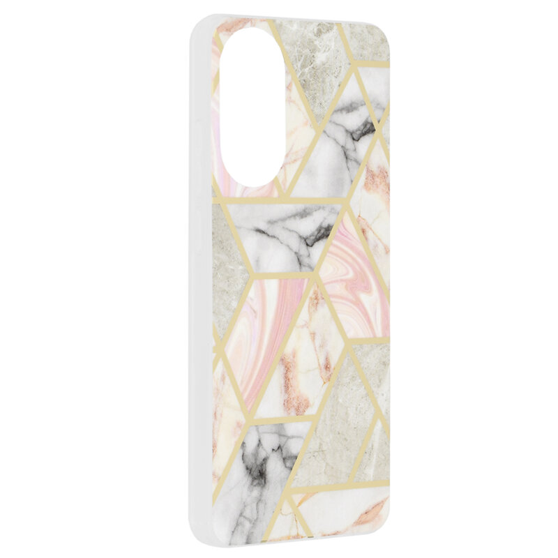 Husa Oppo A78 4G Techsuit Marble, Pink Hex