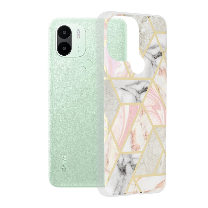 Husa Xiaomi Redmi A1+ Techsuit Marble, Pink Hex