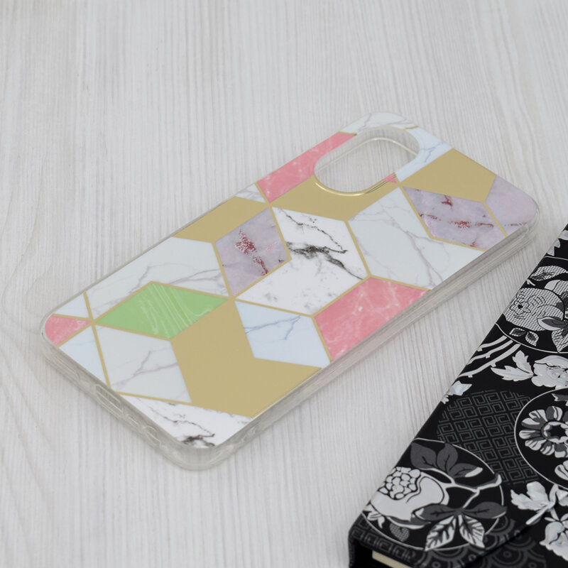 Husa Oppo A17 Techsuit Marble, Purple Hex