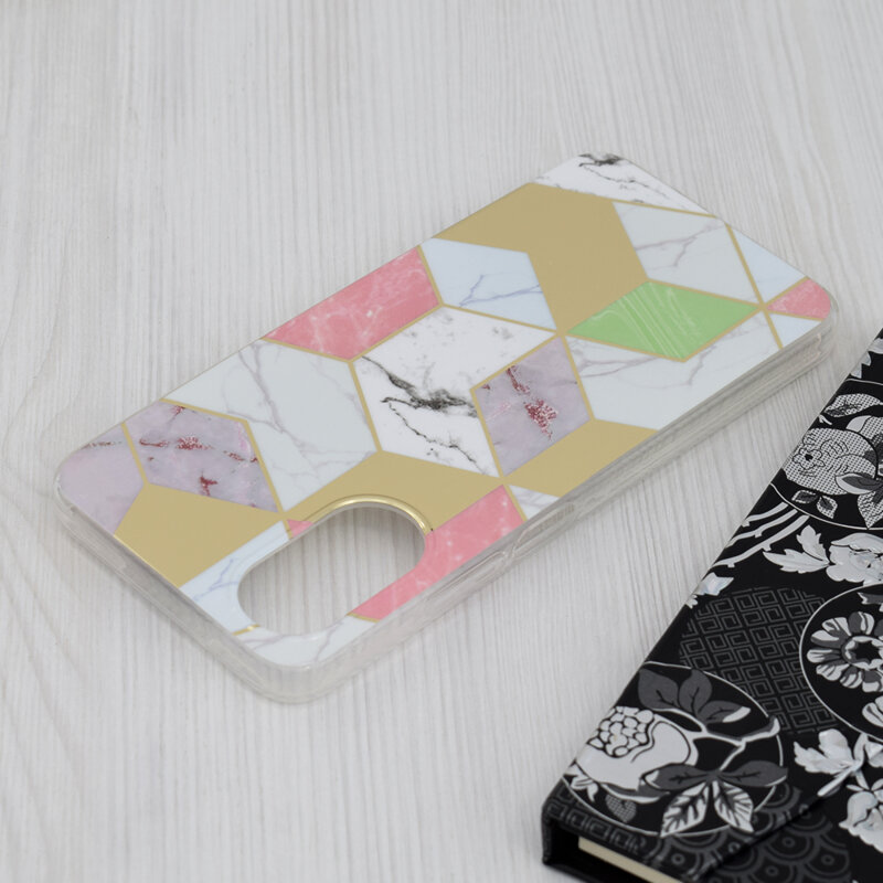 Husa Oppo A17 Techsuit Marble, Purple Hex