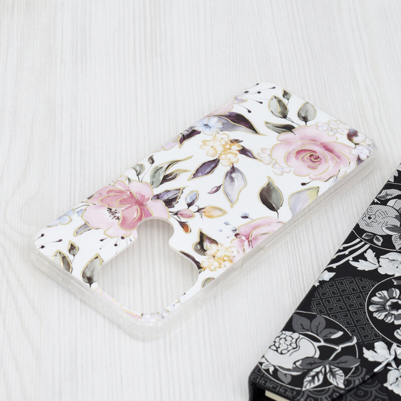 Husa Xiaomi Redmi A1+ Techsuit Marble, Chloe White