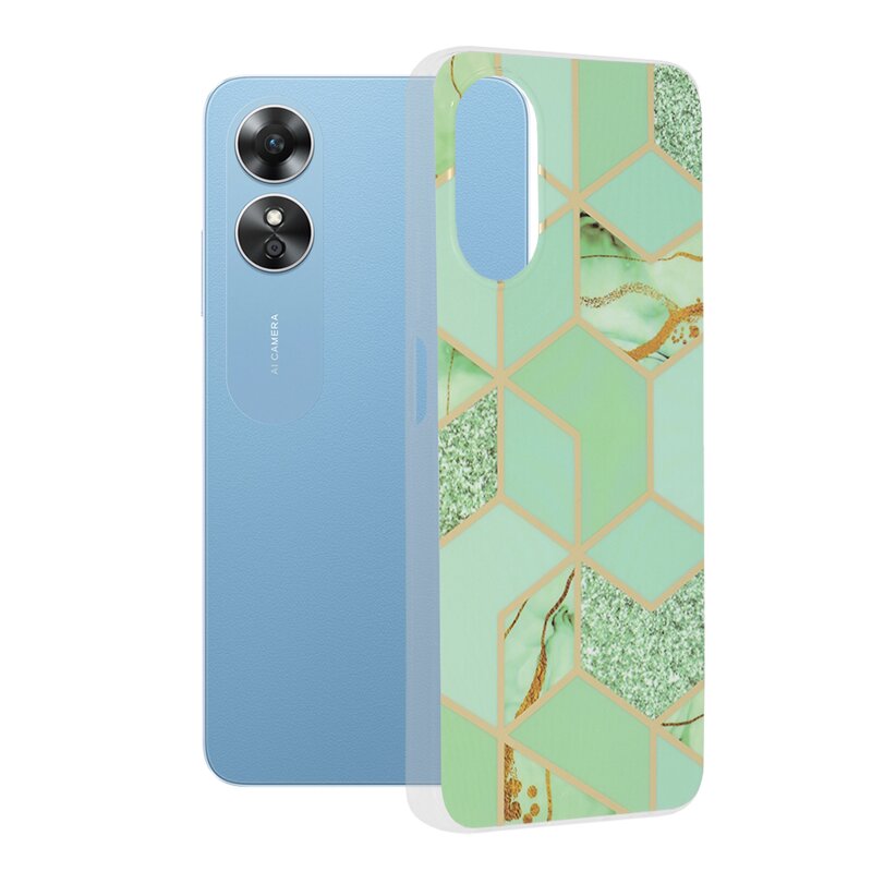 Husa Oppo A17 Techsuit Marble, Green Hex