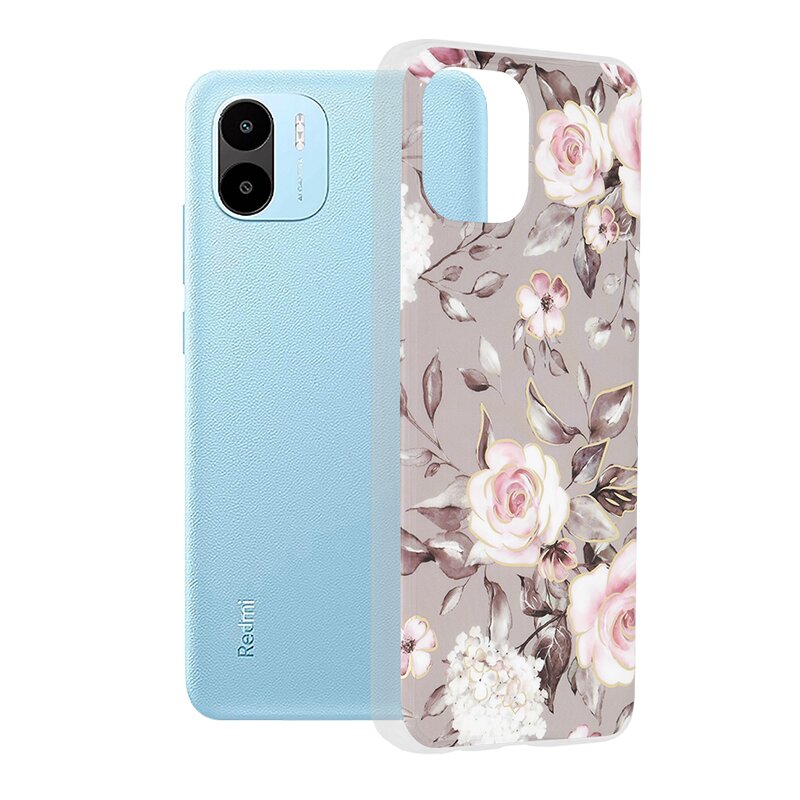 Husa Xiaomi Redmi A2 Techsuit Marble, Bloom of Ruth Gray