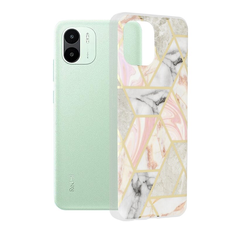 Husa Xiaomi Redmi A1 Techsuit Marble, Pink Hex