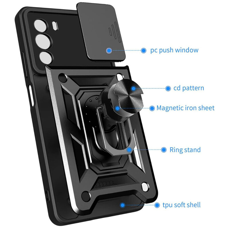 Husa Motorola Edge 30 protectie camera Techsuit CamShield Series, negru