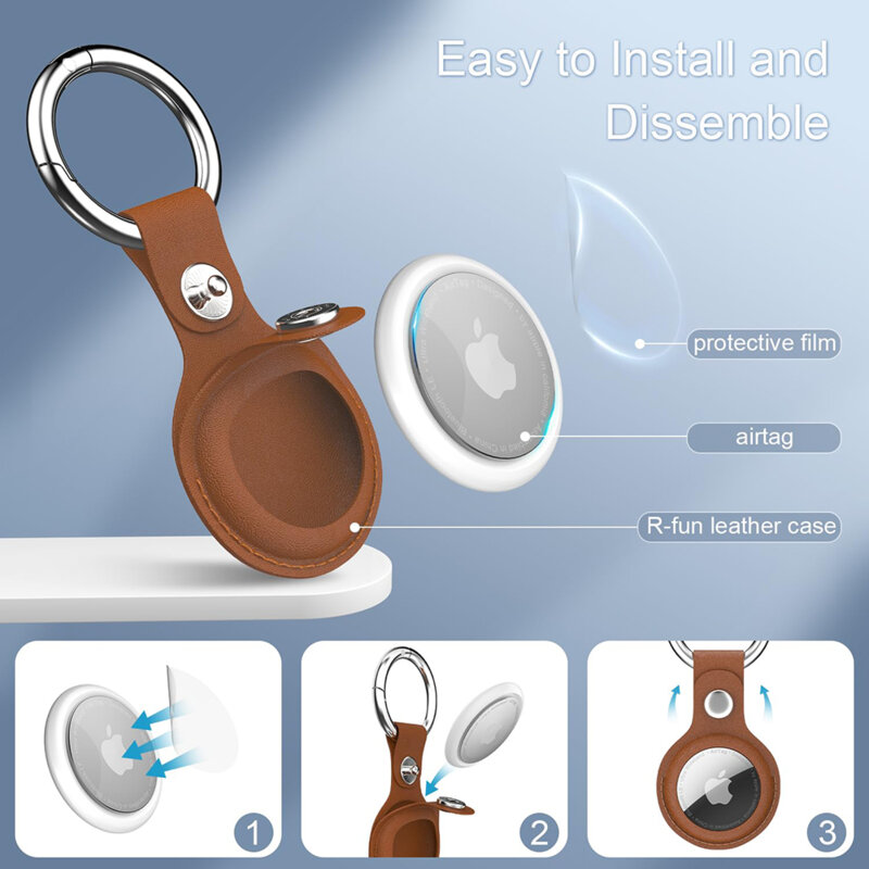 Husa Apple AirTag Techsuit SLH1, cu carabina de prindere, negru