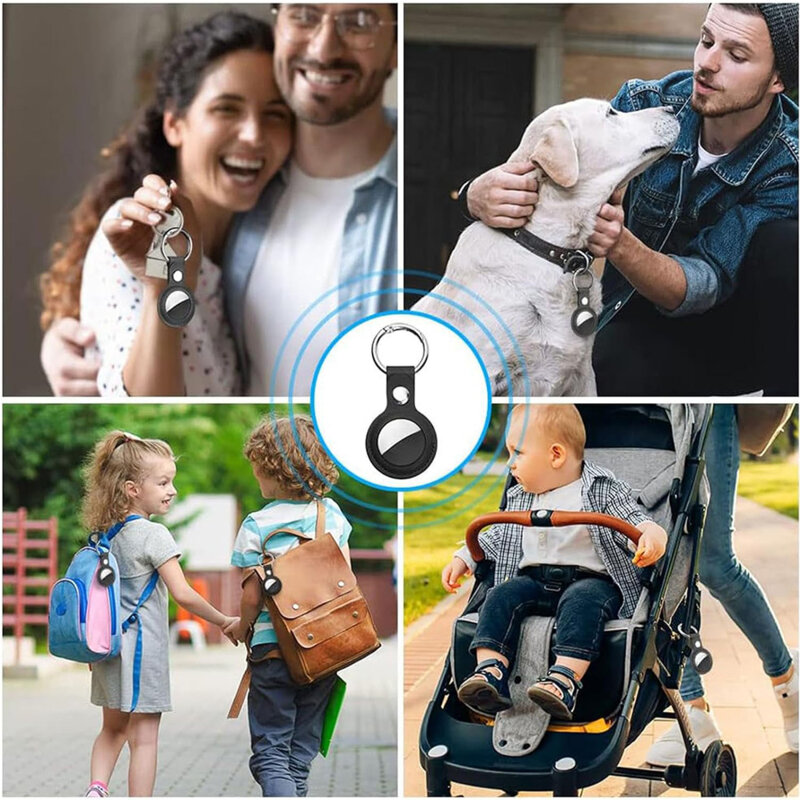 Husa Apple AirTag Techsuit SLH1, cu carabina de prindere, negru