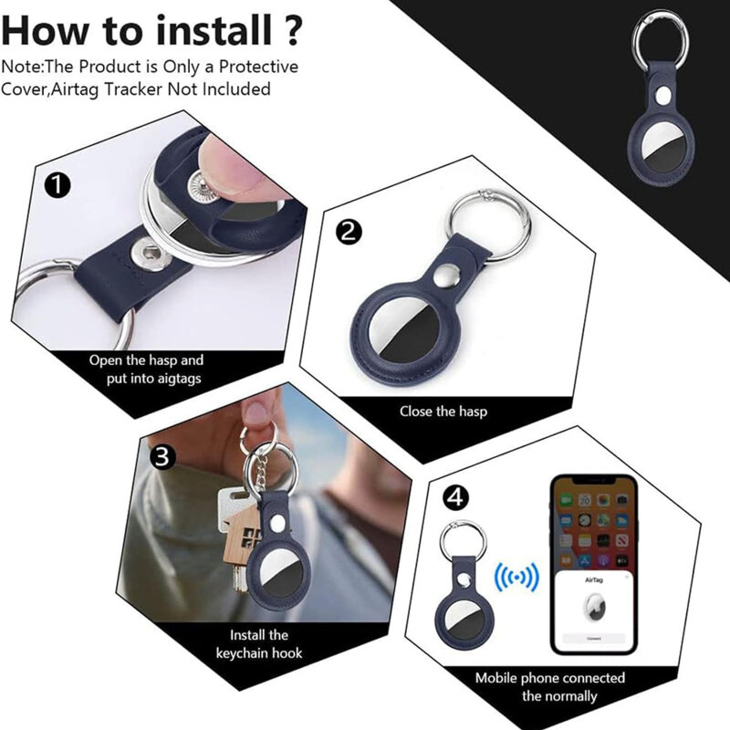 Husa Apple AirTag Techsuit SLH1, cu carabina de prindere, albastru