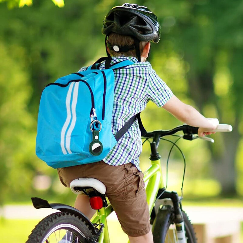 Husa Apple AirTag Techsuit SL1, cu carabina de prindere, verde