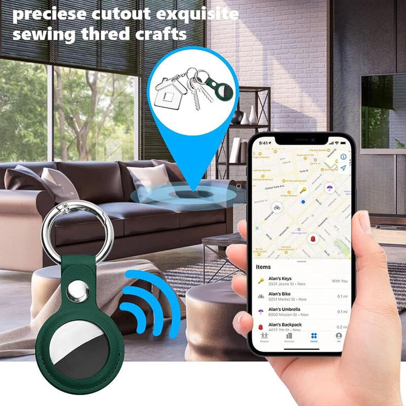 Husa Apple AirTag Techsuit SL1, cu carabina de prindere, verde