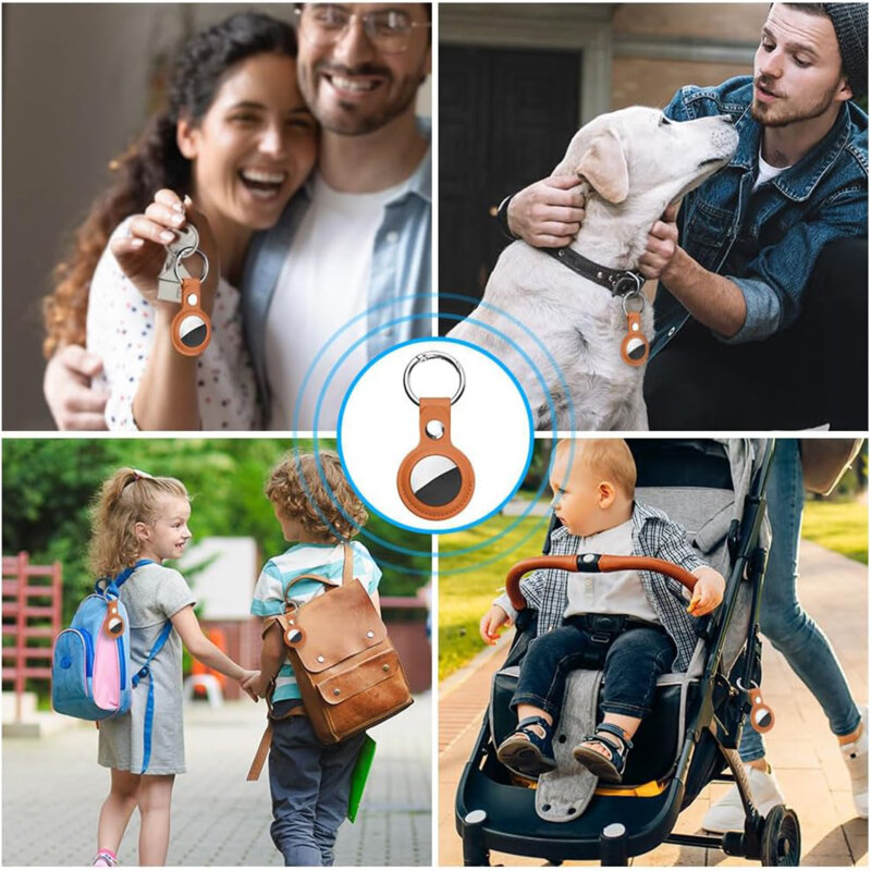 Husa Apple AirTag Techsuit SLH1, cu carabina de prindere, portocaliu