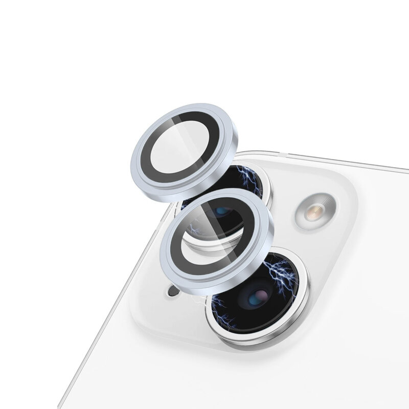 Folie sticla iPhone 15 Lito S+ Camera Protector, albastru