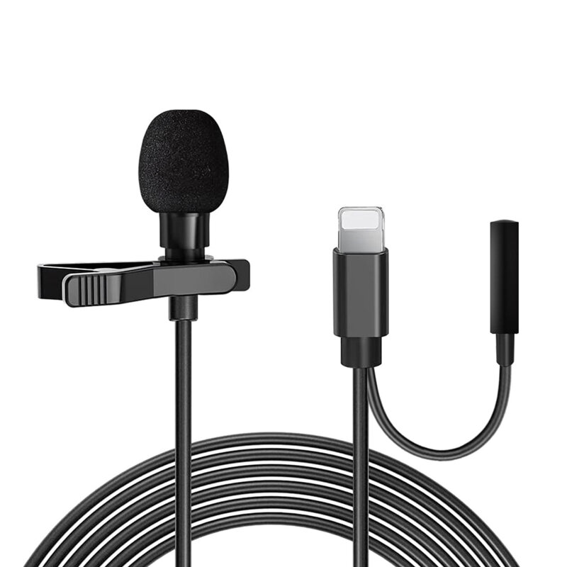 Microfon lavaliera cu fir Techsuit WL1, iPhone, Jack, negru