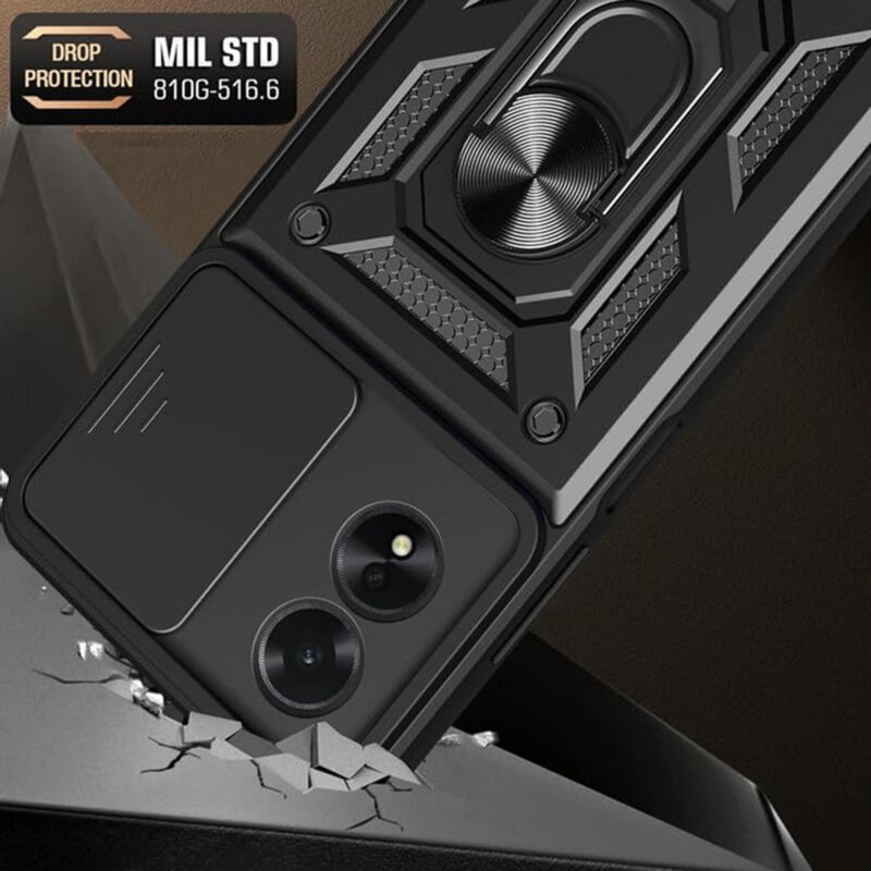 Husa Oppo A58 4G protectie camera Techsuit CamShield Series, negru