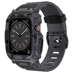 [Pachet] Husa + curea Apple Watch 7 45mm Lito RuggedArmor, gri, LS001
