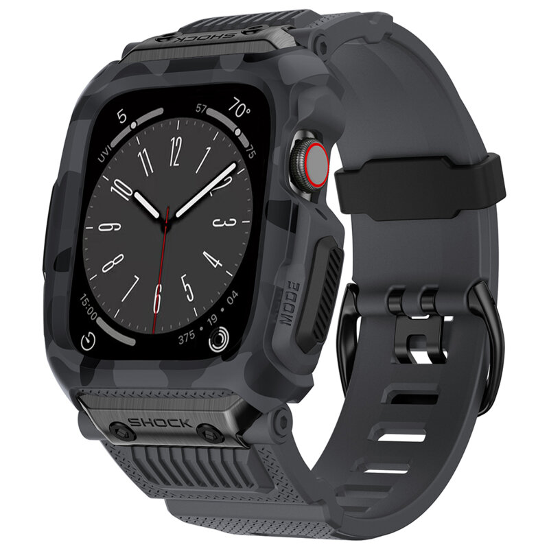 [Pachet] Husa + curea Apple Watch 8 45mm Lito RuggedArmor, gri, LS001
