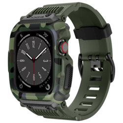 [Pachet] Husa + curea Apple Watch SE 44mm Lito RuggedArmor, verde, LS001