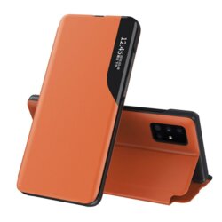 Husa Xiaomi 14 Pro Eco Leather View flip tip carte, portocaliu