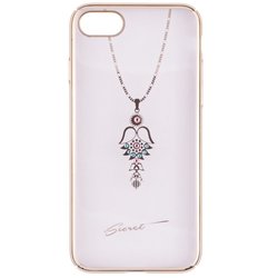 Husa iPhone 8 iSecret Necklace - Pink and Turquoise