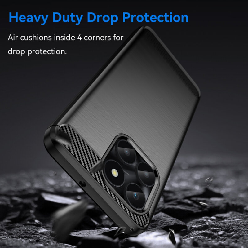 Husa Honor X6a Techsuit Carbon Silicone, negru