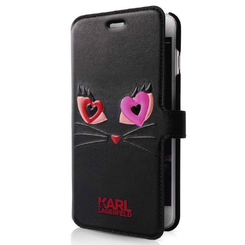 Husa iPhone 8 Karl Lagerfeld Love Cat Book - Negru KLFLBK7CL2BK
