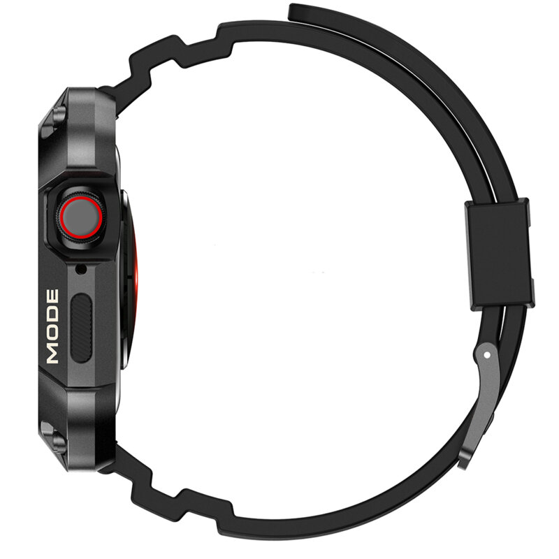 [Pachet] Husa + curea Apple Watch 6 44mm Lito Metal RuggedArmor, gri, LS002