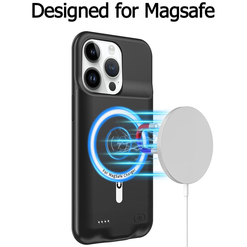 Husa cu baterie MagSafe iPhone 15 Techsuit Power Pro, 7000mAh