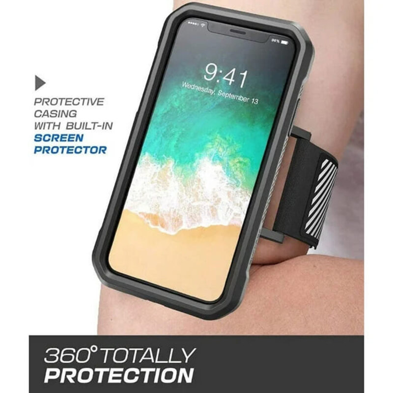 Husa brat telefon pentru alergat, jogging Supcase Armband, negru