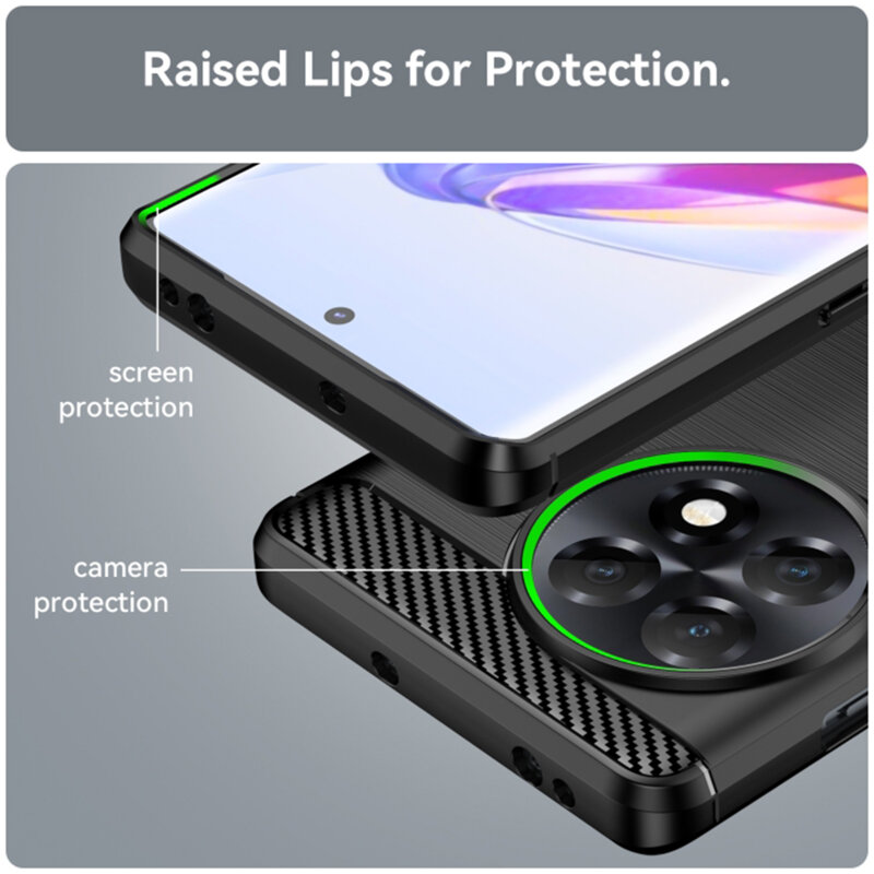 Husa OnePlus 11R Techsuit Carbon Silicone, negru