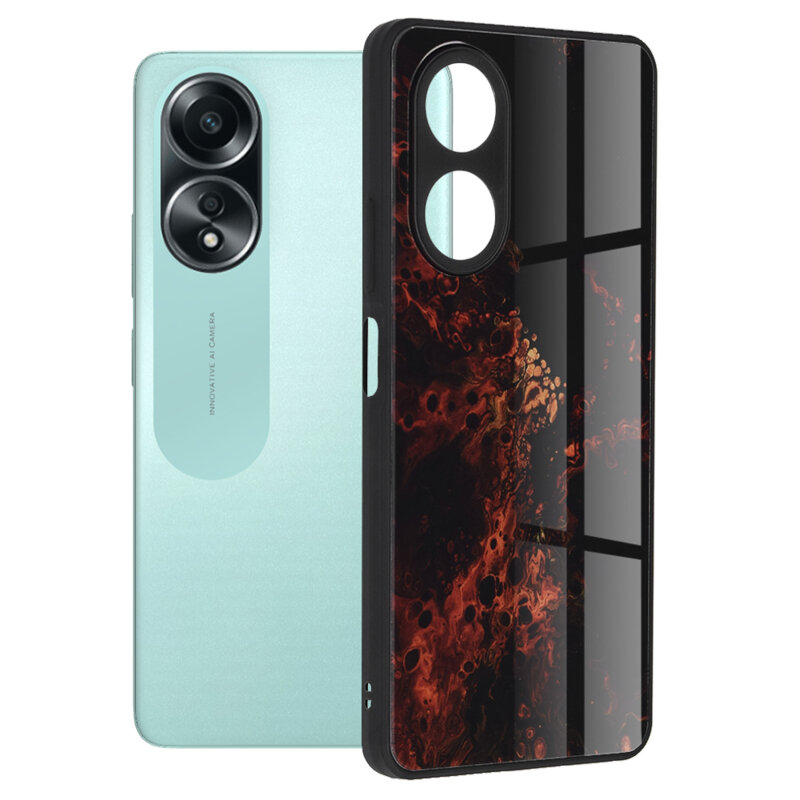 Husa Oppo A58 4G Techsuit Glaze, Red Nebula