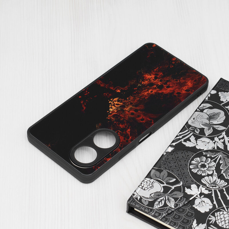 Husa Oppo A58 4G Techsuit Glaze, Red Nebula