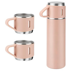 [Set cadou] Termos 500ml cafea + 3 cani Techsuit THM4, roz