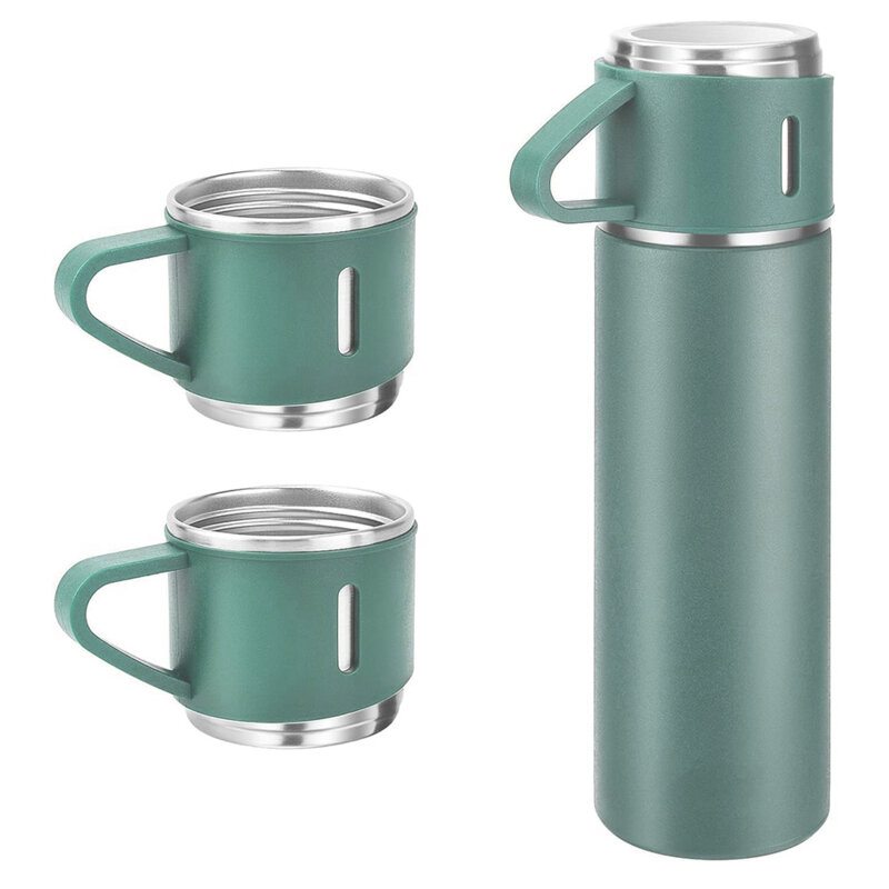 [Set cadou] Termos 500ml cafea + 3 cani Techsuit THM4, verde