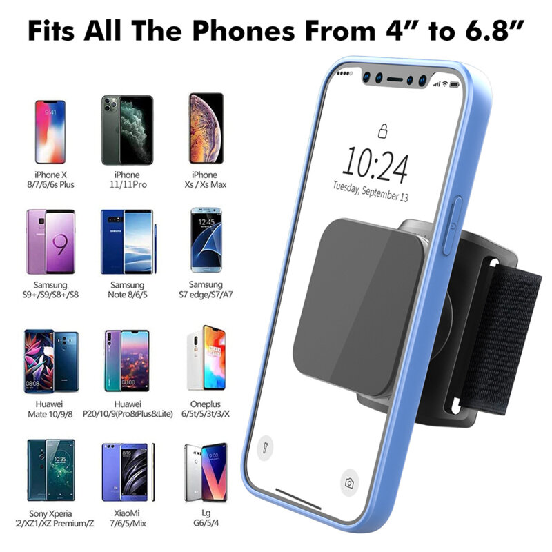 Husa alergare brat cu montare rapida pentru telefon Techsuit TSA1