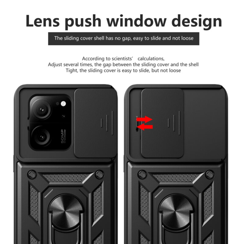 Husa Xiaomi 13T protectie camera Techsuit CamShield Series, negru