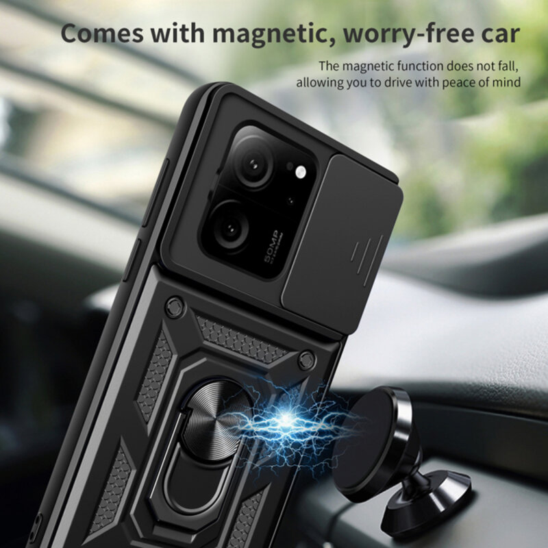 Husa Xiaomi 13T Pro protectie camera Techsuit CamShield Series, negru